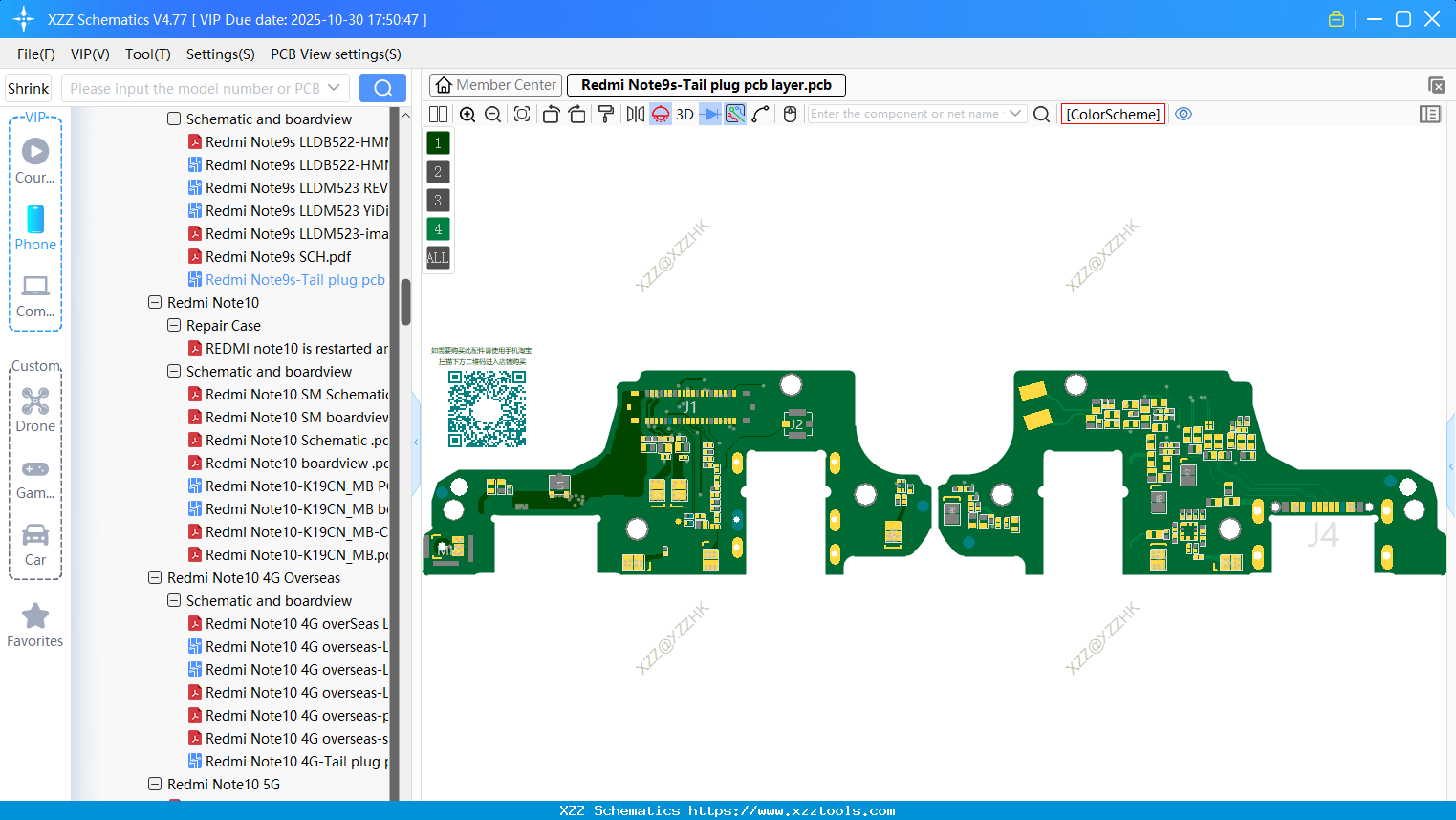 Xiaomi Redmi Note9s-Tail Plug Pcb Layer